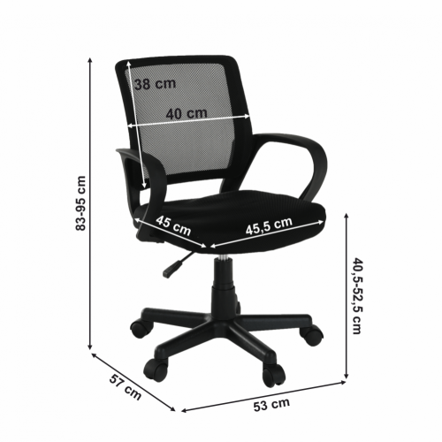 Kancelářská židle ADRA - BAREVNÁ VARIANTA: Černá