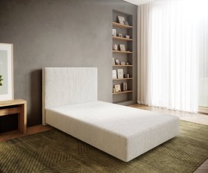 Boxspring postel Dream-Well 120x200 cm bouclé smetanovo-bílá