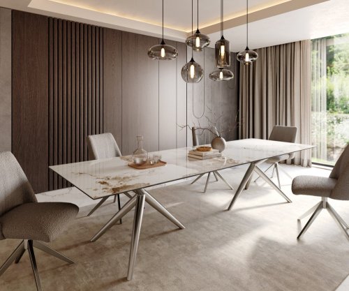 Jídelní stůl Edge 300x100 keramický Minas Melange bílo-béžový Estelar