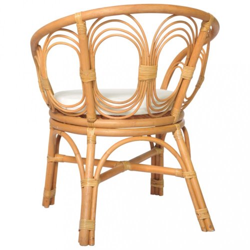 Jedálenská stolička prírodný ratan / plátno Dekorhome