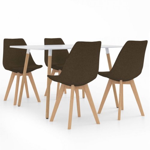 Jídelní set 4+1 buk / látka / plast Dekorhome