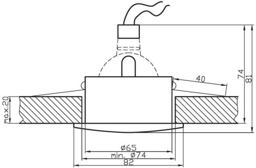 Stropní svítidlo Sh-07 IP65 Mr16