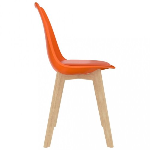 Jedálenská stolička 2 ks plast / umelá koža / buk Dekorhome - BAREVNÁ VARIANTA: Oranžová