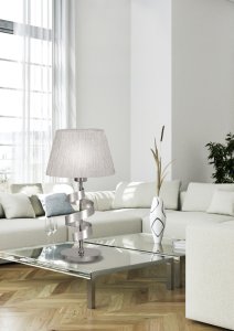 Stolní lampa chrom/stříbrná stuha Denis