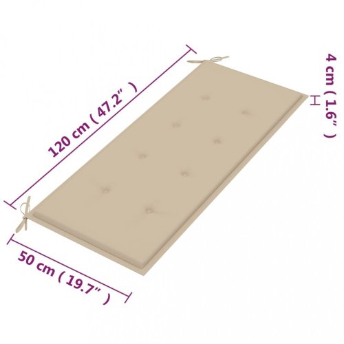 2místná zahradní lavice s poduškou 120 cm masivní eukalyptus