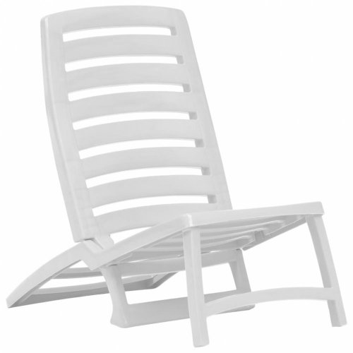 Skladacie plážové stoličky 4 ks plast Dekorhome - BAREVNÁ VARIANTA: Biela