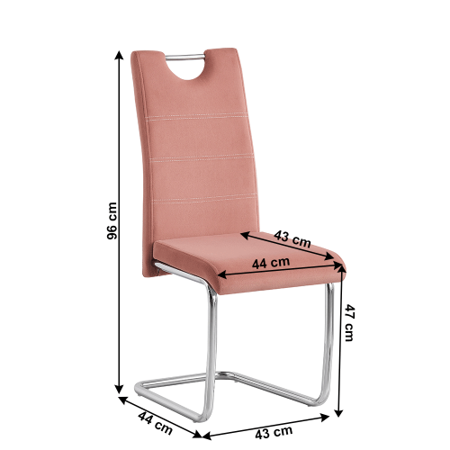Jídelní židle ABIRA NEW látka / chrom - BAREVNÁ VARIANTA: Růžová
