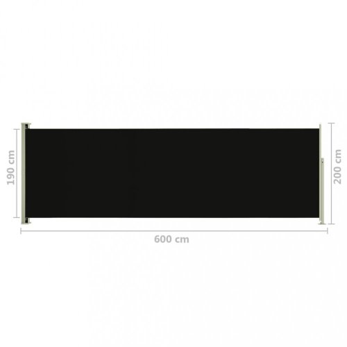 Zatahovací boční markýza 200x600 cm Dekorhome - BAREVNÁ VARIANTA: Černá