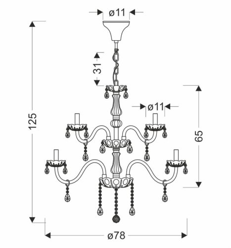Závesná lampa Cristallo chróm 15x40W E14 priehľadná