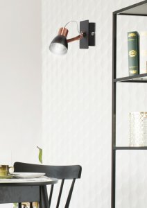Nástenná lampa 1X50W GU10 čierna/medená BEZ ŽIAROVKY Markus