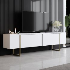 TV stolek Luxe - White, Gold