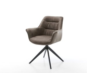 Jídelní židle Kaira-Flex mikrovlákno taupe vintage křížová podnož