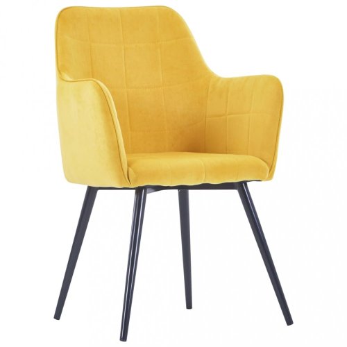 Jídelní židle 6 ks samet / ocel Dekorhome - BAREVNÁ VARIANTA: Žlutá