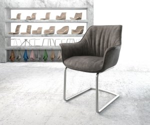 Jídelní židle Keila-Flex s područkami antracitová vintage konzolová