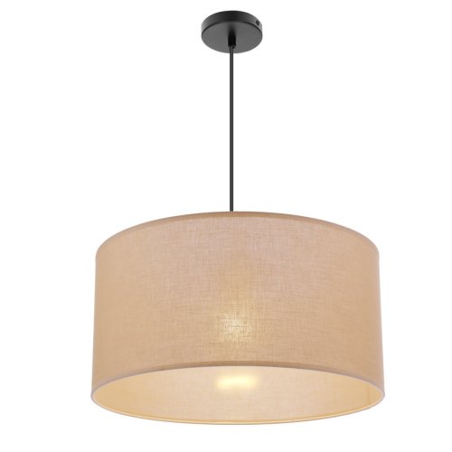 Závesná lampa SHANTI čierna 1x40W E27 béžové tienidlo