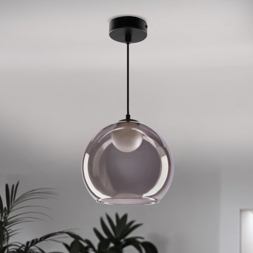 Stropní lampa Brin černá 1x15W G9 kouřová s bílým stínidlem