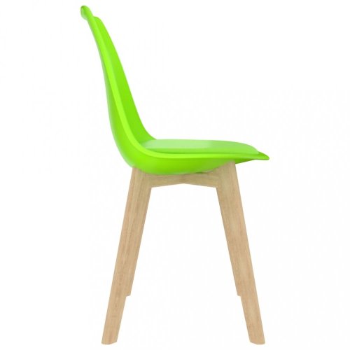 Jedálenská stolička 4 ks plast / umelá koža / buk Dekorhome - BAREVNÁ VARIANTA: Oranžová
