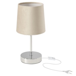 SALLY lampka stołowa chromowy 1x40W E14 abażur brązowy