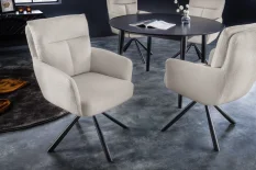 Otočné jídelní křeslo 2 ks GYES bouclé Dekorhome