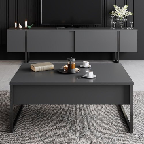 TV stolek Luxe - Anthracite, Black