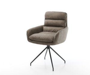Abelia-Flex otočná stolička s podrúčkami taupe vintage krížová