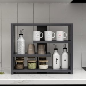 Nástenná polica Gupse - Anthracite