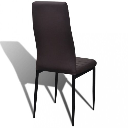Jídelní set 4+1 umělá kůže / kov / sklo Dekorhome