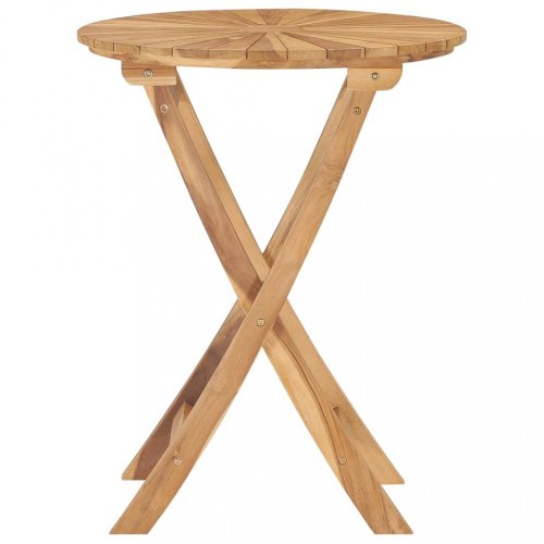 Skládací zahradní stolek Ø 60 cm masivní teakové dřevo