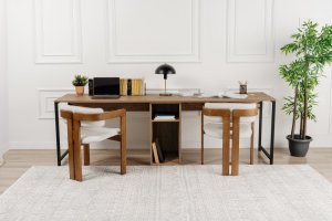 Písací stôl Twin Study Desk - Atlantic Pine, Black