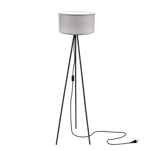 Stojaca lampa SHANTI čierna 1x40W E27 tienidlo sivá