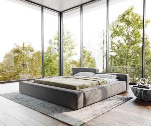 Čalouněná postel Kalinea 180x200 cm mikrovlákno šedá