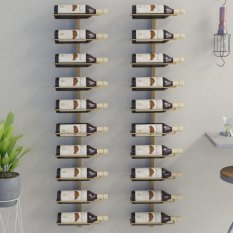 Nástěnný stojan na víno na 20 lahví 2 ks Dekorhome