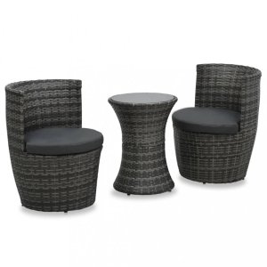 Záhradný jedálenský set 3 ks sivá Dekorhome