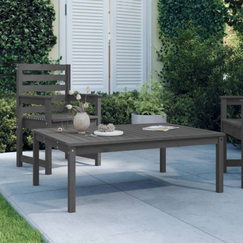 Zahradní stůl šedý 121 x 82,5 x 45 cm masivní borové dřevo