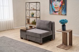 Rozkladacie kreslo Perenna Chenille Left - Grey