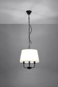 Závěsná lampa Pasteri matně černá 3x40W e14 béžové stínidlo