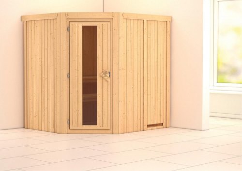 Interiérová finská sauna 196x170 cm s pecou 9 kW Dekorhome