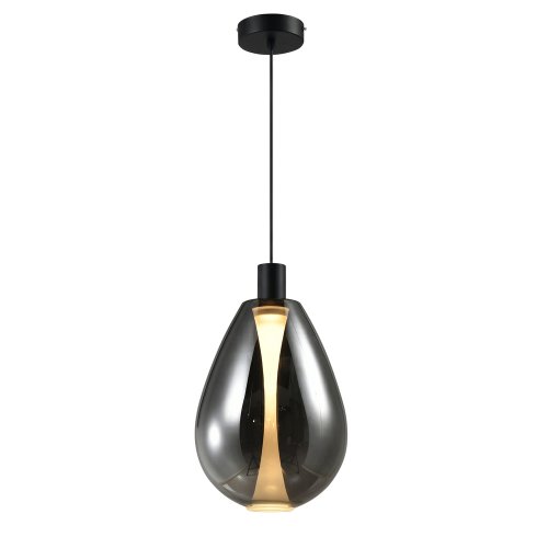 Lampa wisząca Denso 30 szklana czarna nad stół klosz dymiony pojedyncza