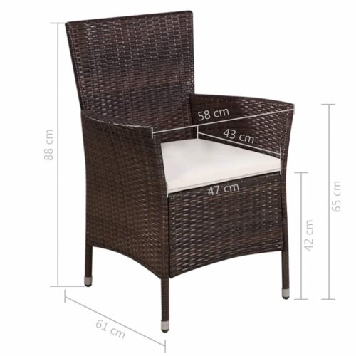 Záhradná stolička s taburetom polyratan - BAREVNÁ VARIANTA: Čierna