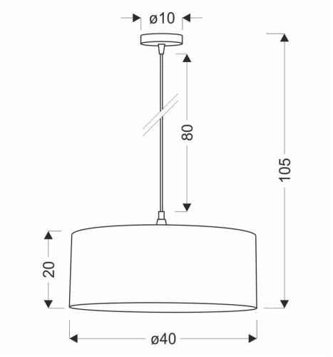 Závesná lampa SHANTI čierna 1x40W E27 tienidlo sivá
