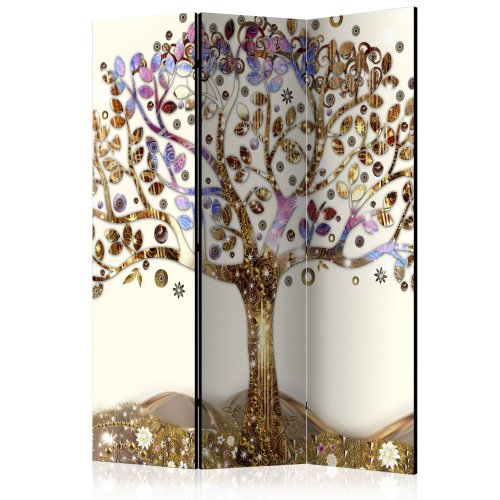 Paraván Golden Tree Dekorhome - ROZMĚR: 135x172 cm (3-dílný)