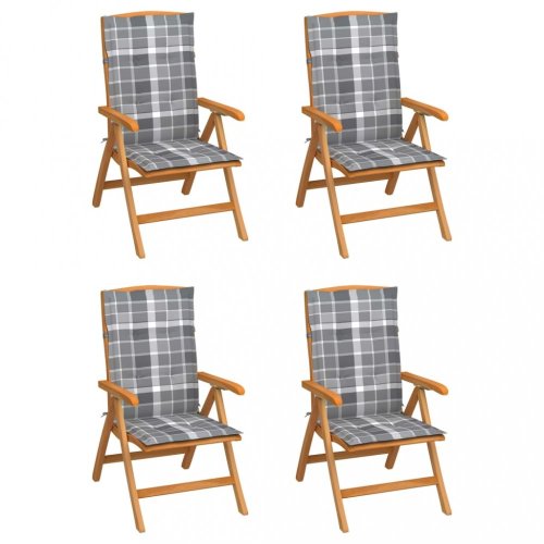 Zahradní židle 4 ks teak / látka Dekorhome