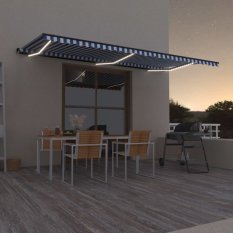 Ručně zatahovací markýza s LED světlem 600x300 cm Dekorhome