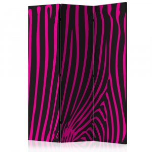 Paraván - Zebra pattern (violet) [Room Dividers]