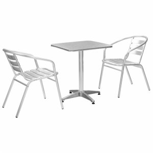 Záhradný bistro set 3 ks strieborná Dekorhome