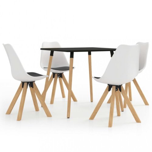 Jídelní set 4+1 buk / umělá kůže / plast Dekorhome
