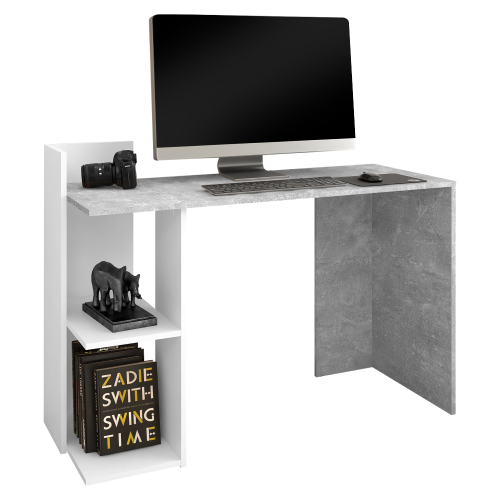 PC stůl s policemi ANDREO NEW - BAREVNÁ VARIANTA: Grafit / dub artisan