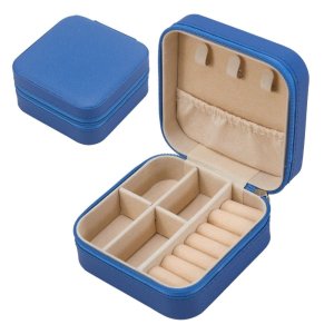 PU Leather Jewellery Box Dark Blue