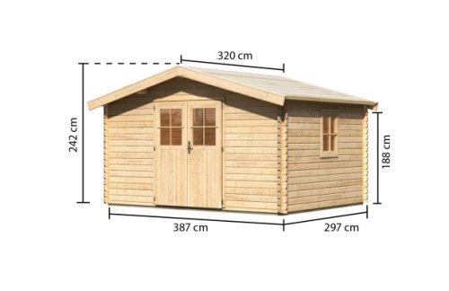 Dřevěný zahradní domek 387 x 297 cm Dekorhome