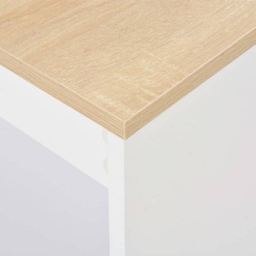Barový stôl s regálom Dekorhome - BAREVNÁ VARIANTA: Biela / dub